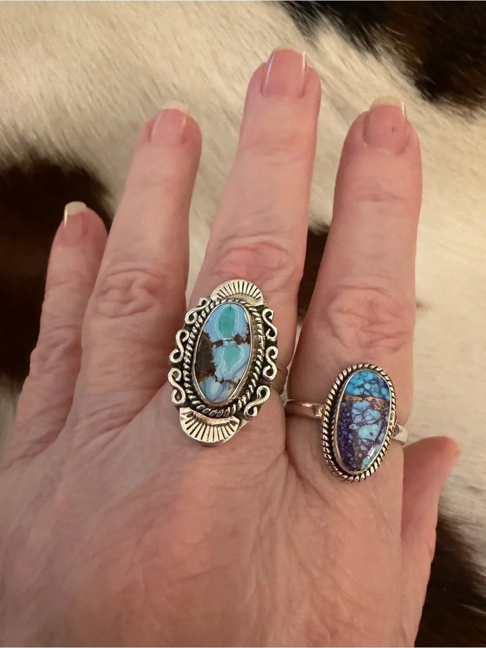 ❤️ Purple Mojave Dahlia Kingman Turquoise Sterling Silver Unisex Sz 9.75 Ring